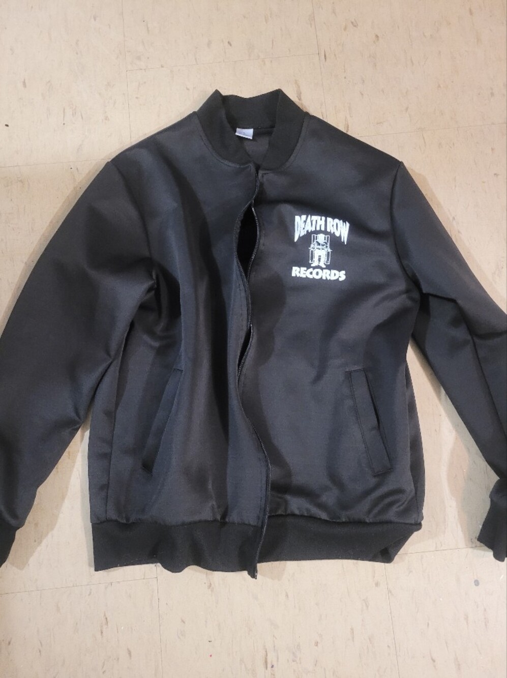 Death Row Records Black Bomber Jacket - Men's Casual Jean Jacket Style
